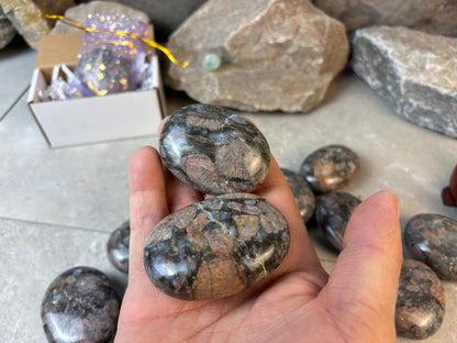 Texan Que Sera Palm Stone Polished Crystal for Stress Relief Home Decor Home Decor Anxiety Pocket Worry Natural Polished Gift Christmas Gift
