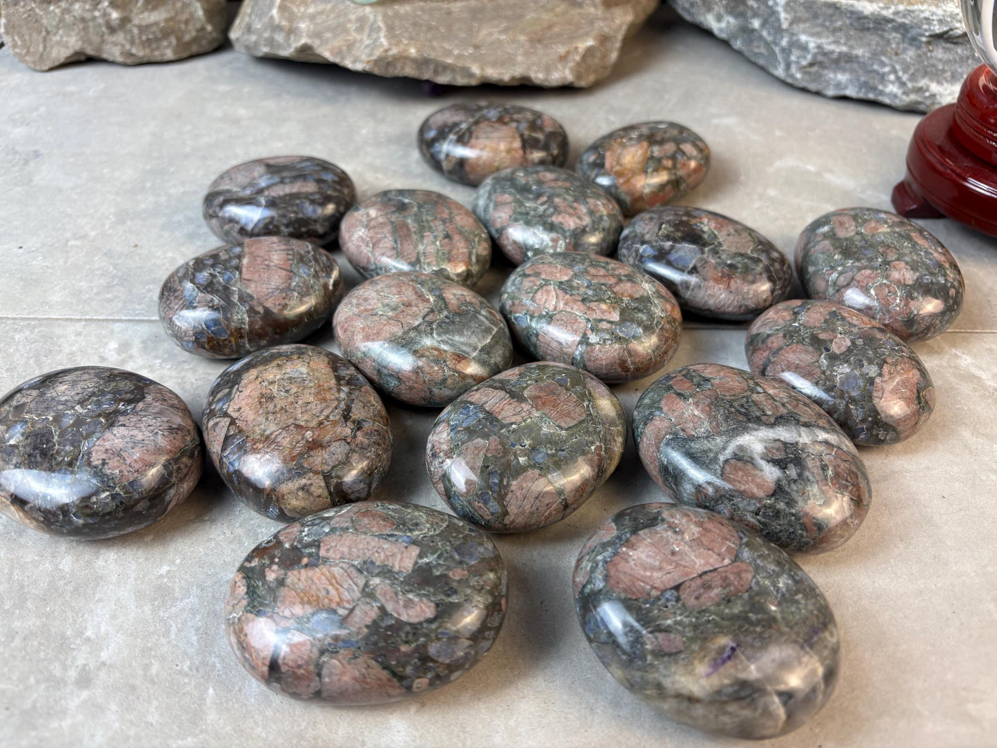 Texan Que Sera Palm Stone Polished Crystal for Stress Relief Home Decor Home Decor Anxiety Pocket Worry Natural Polished Gift Christmas Gift