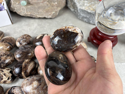 Australian Dark Opal Polished Carved Crystal for Anxiety Relief Home Decor Worry Pocket Stress Anxiety Palm Stone Distraction Gift Birthday