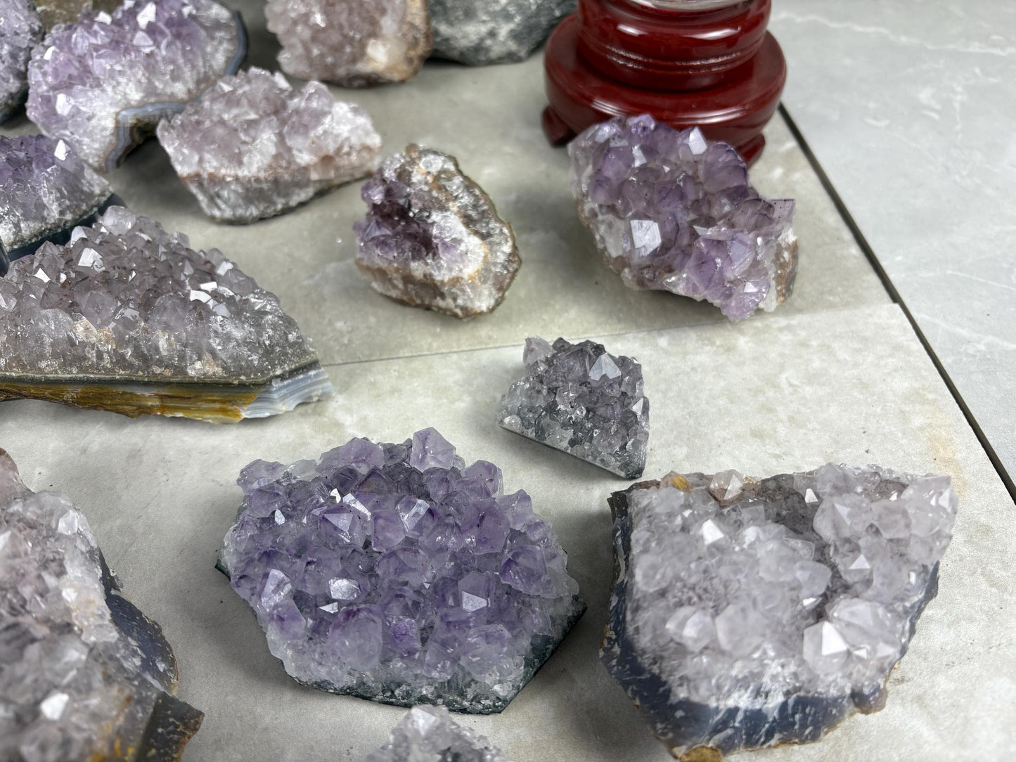 Brazil Amethyst Geode Frag Bedside Cluster Natural Crystal Worry Anxiety Distraction Stone Home Decor Worry Pocket Stress Anxiety Altar