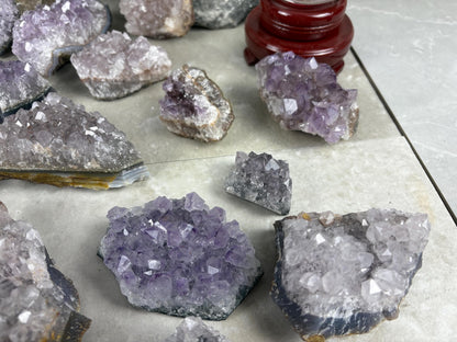 Brazil Amethyst Geode Frag Bedside Cluster Natural Crystal Worry Anxiety Distraction Stone Home Decor Worry Pocket Stress Anxiety Altar