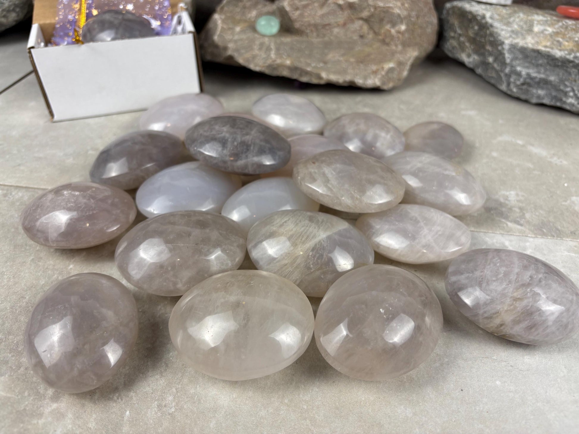 Arizona Large Blue Quartz Palms Worry Stone Home Decor Worry Pocket Stress Anxiety Palm Gift Birthday Crystal Meditation Christmas Birthday