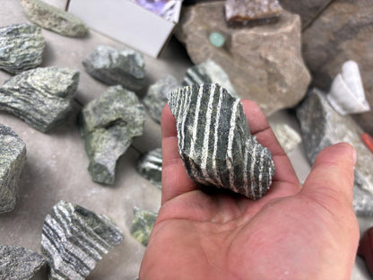 Raw Namibian Green Zebra Jasper Crystals Natural Crystal Worry Stone Home Decor Anxiety Distraction Meditation Birthday Christmas Arts Craft