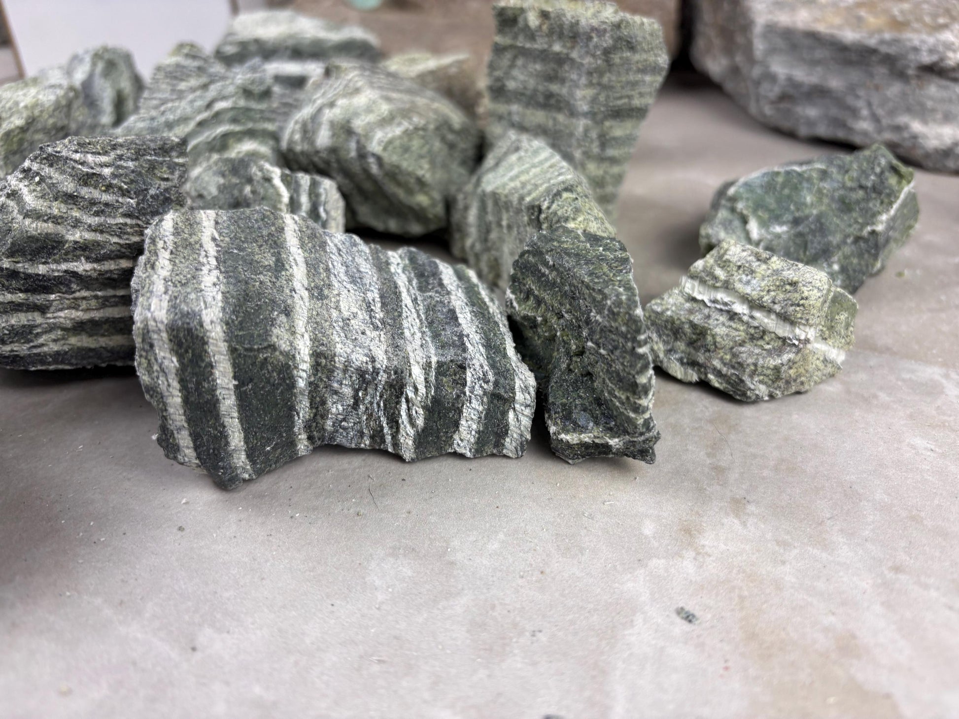 Raw Namibian Green Zebra Jasper Crystals Natural Crystal Worry Stone Home Decor Anxiety Distraction Meditation Birthday Christmas Arts Craft