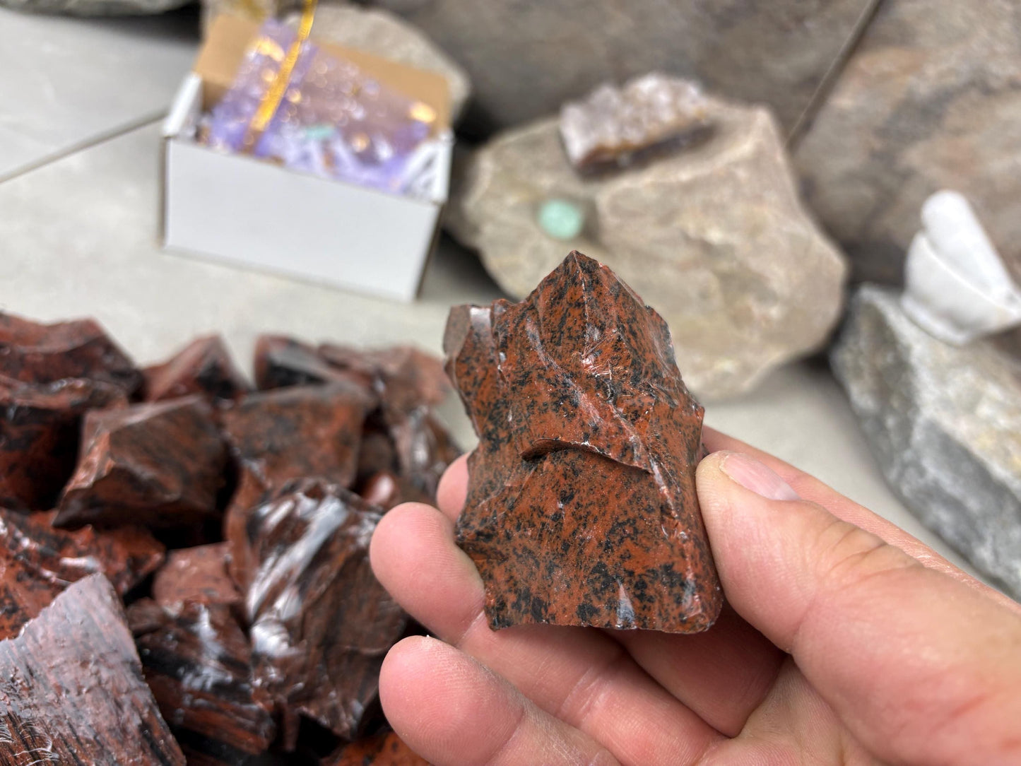 Valley of Mexico Raw Mahogany Obsidian Natural Untreated Crystal Arts Crafts Home Decor Meditation Anxiety Stress Gift Christmas Birthday