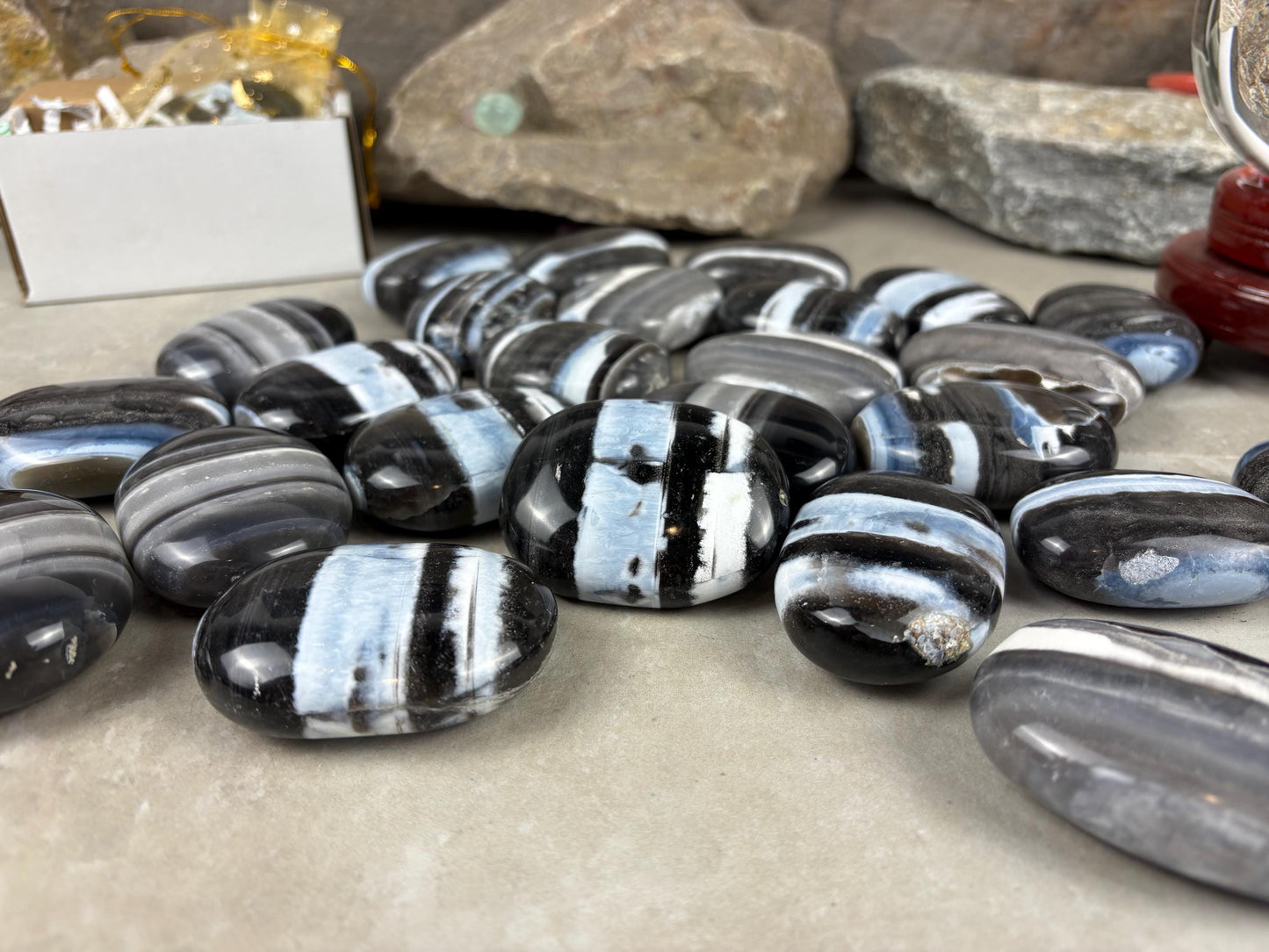 Oregon Blue Owyhee Opal Palm Stone Natural Crystal Polished Worry Decor Anxiety Pocket Distraction Meditation Christmas Worry Gift Jewellry