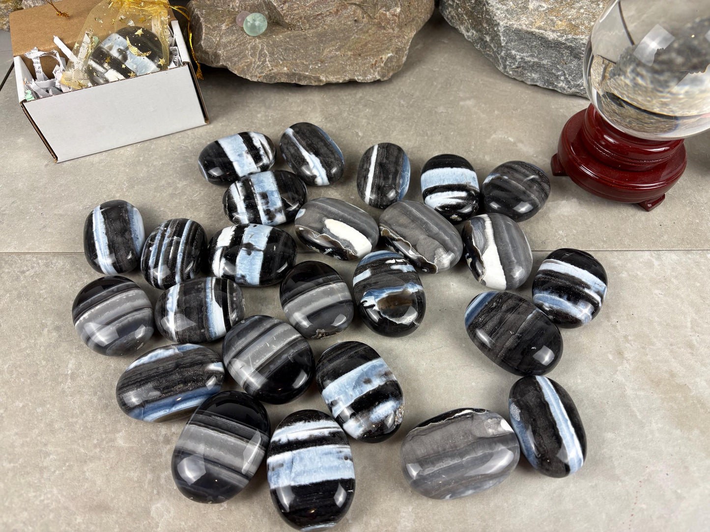 Oregon Blue Owyhee Opal Palm Stone Natural Crystal Polished Worry Decor Anxiety Pocket Distraction Meditation Christmas Worry Gift Jewellry