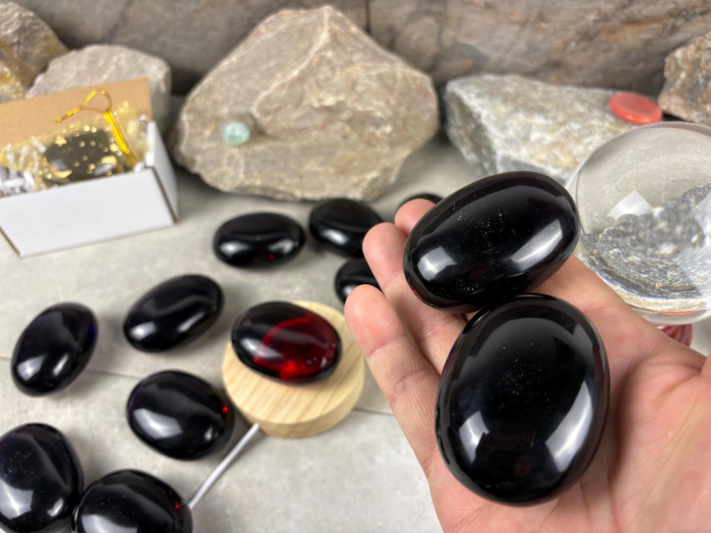 Purple Resonance Smelting Quartz Palm Stone Natural Crystal Polished Worry Decor Anxiety Pocket Distraction Meditation Christmas Worry Gift