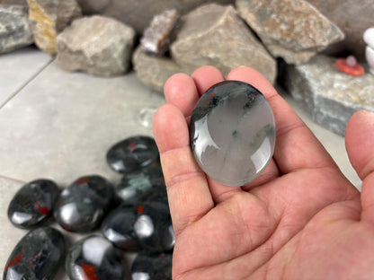 Gujarat Peshwa Heliotrope India Blood Stone Palm Stone Polished Worry Stone Home Decor Anxiety Pocket Gift Worry Pocket Stress Birthday