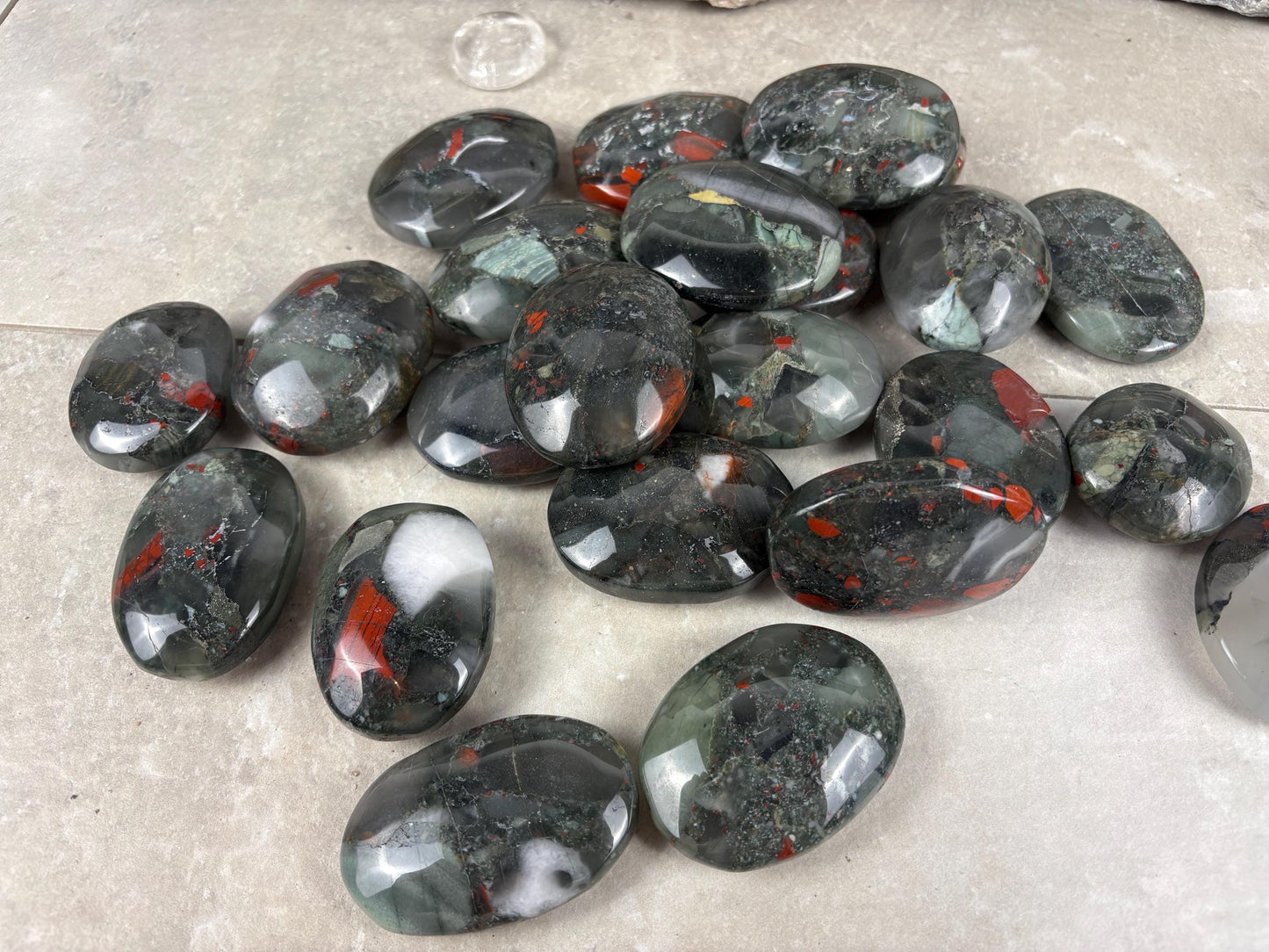 Gujarat Peshwa Heliotrope India Blood Stone Palm Stone Polished Worry Stone Home Decor Anxiety Pocket Gift Worry Pocket Stress Birthday