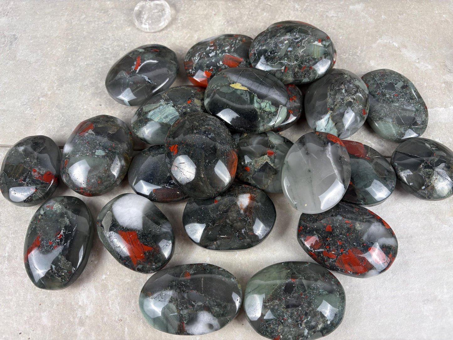 Gujarat Peshwa Heliotrope India Blood Stone Palm Stone Polished Worry Stone Home Decor Anxiety Pocket Gift Worry Pocket Stress Birthday