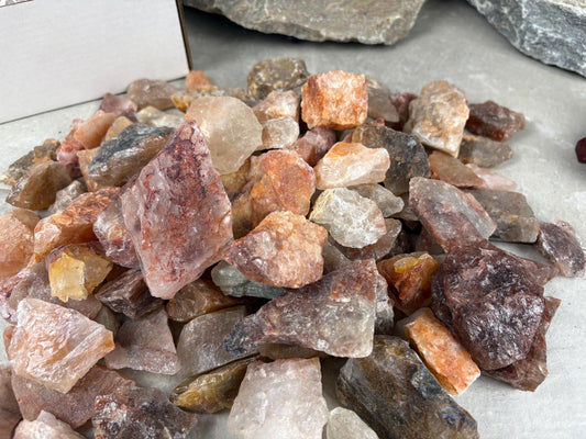 African Raw Hematoid Fire Quartz Fossil Wood Chunk Natural Crystal Worry Stone Decor Anxiety Pocket Craft Hobby Jewelry Gift Crafting