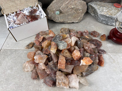 African Raw Hematoid Fire Quartz Fossil Wood Chunk Natural Crystal Worry Stone Decor Anxiety Pocket Craft Hobby Jewelry Gift Crafting