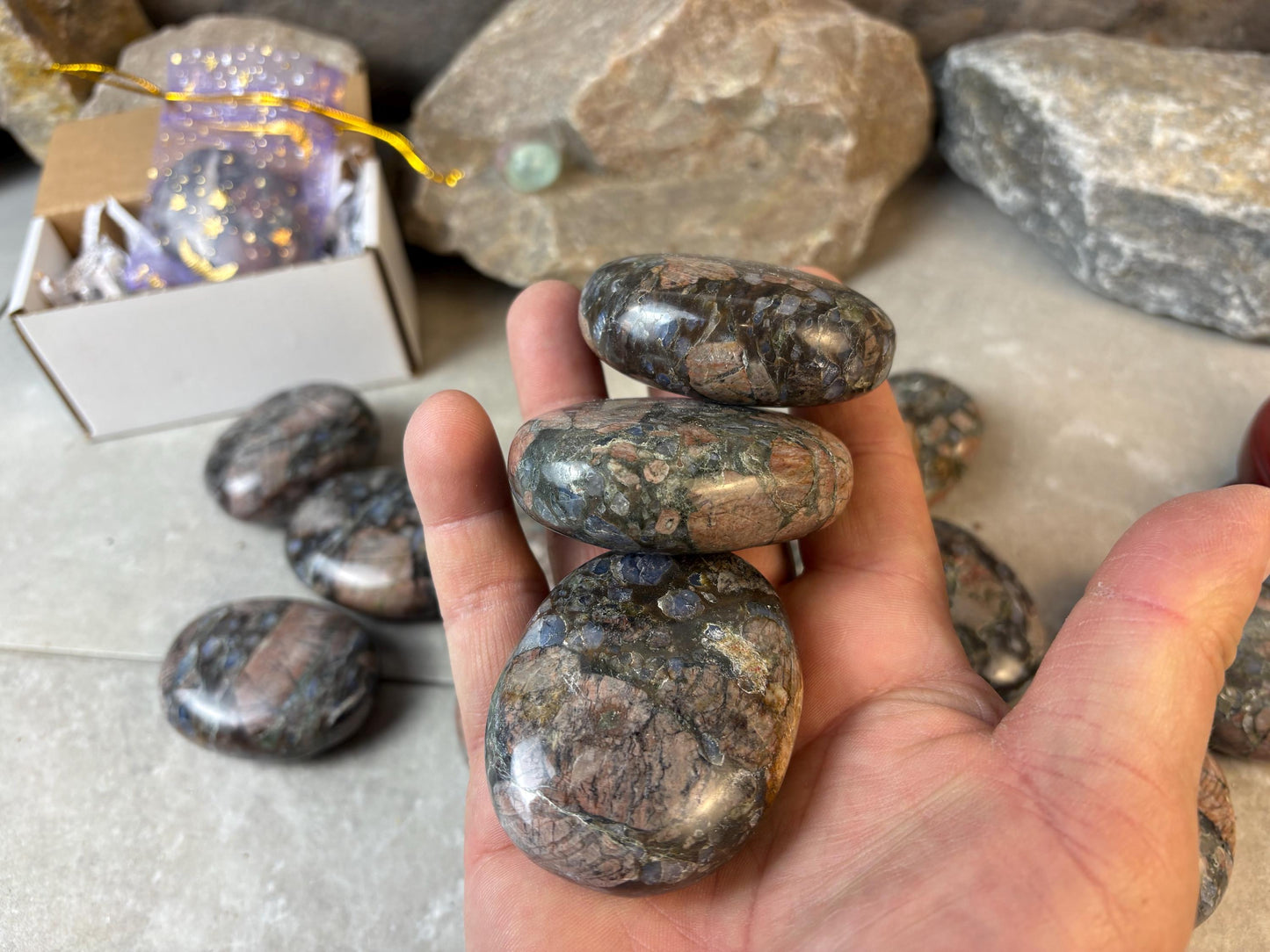 Texan Que Sera Palm Stone Polished Crystal for Stress Relief Home Decor Home Decor Anxiety Pocket Worry Natural Polished Gift Christmas Gift