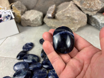 Ontario Blue Sodalite Palm Stone: Anxiety Relief Meditation Gift Home Decor Worry Pocket Stress Anxiety Palm Stone Birthday Gift Crystal