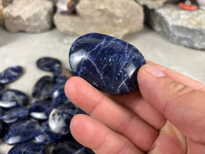Ontario Blue Sodalite Palm Stone: Anxiety Relief Meditation Gift Home Decor Worry Pocket Stress Anxiety Palm Stone Birthday Gift Crystal