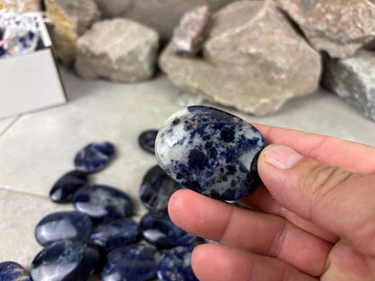 Ontario Blue Sodalite Palm Stone: Anxiety Relief Meditation Gift Home Decor Worry Pocket Stress Anxiety Palm Stone Birthday Gift Crystal