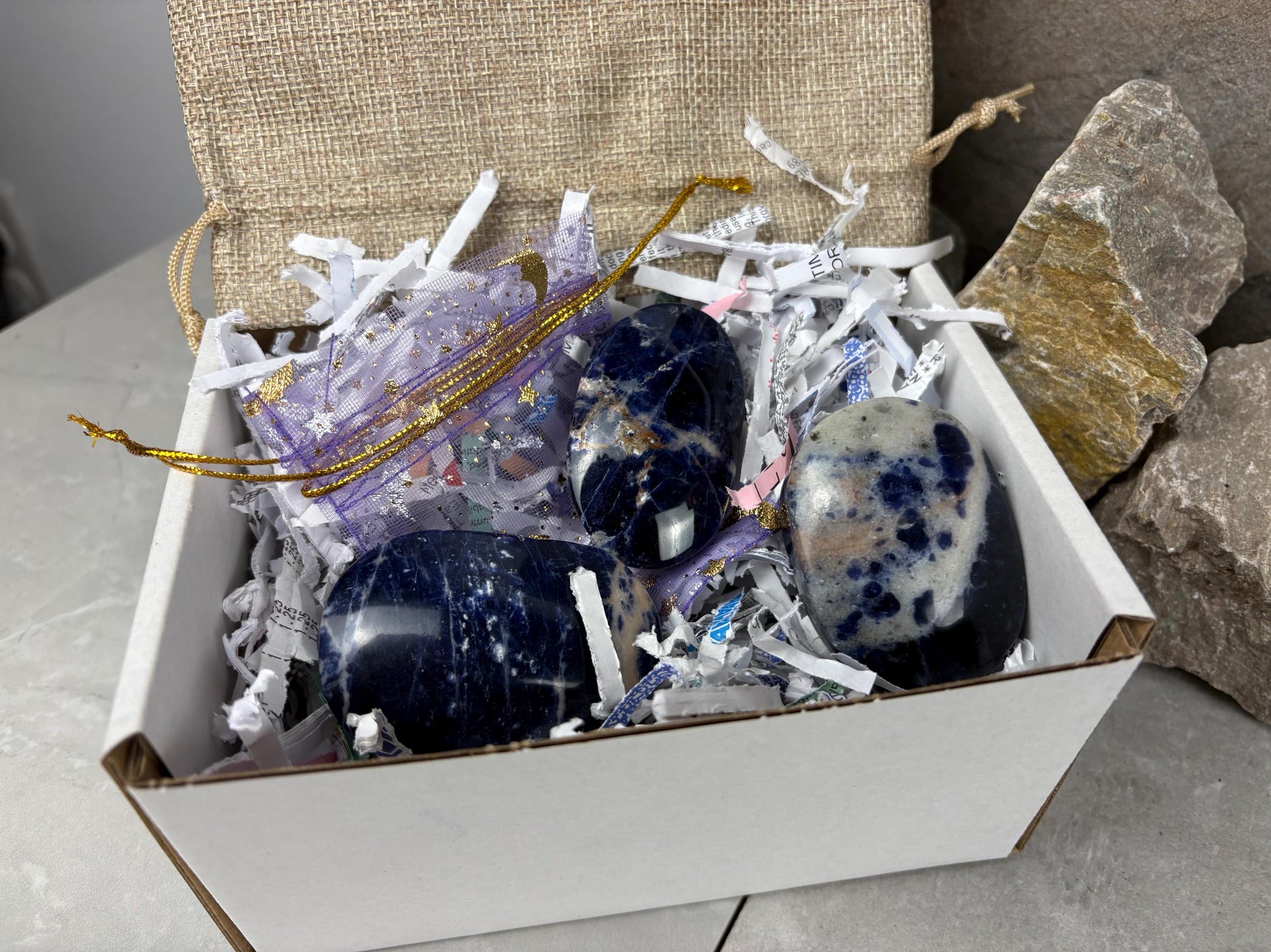 Ontario Blue Sodalite Palm Stone: Anxiety Relief Meditation Gift Home Decor Worry Pocket Stress Anxiety Palm Stone Birthday Gift Crystal