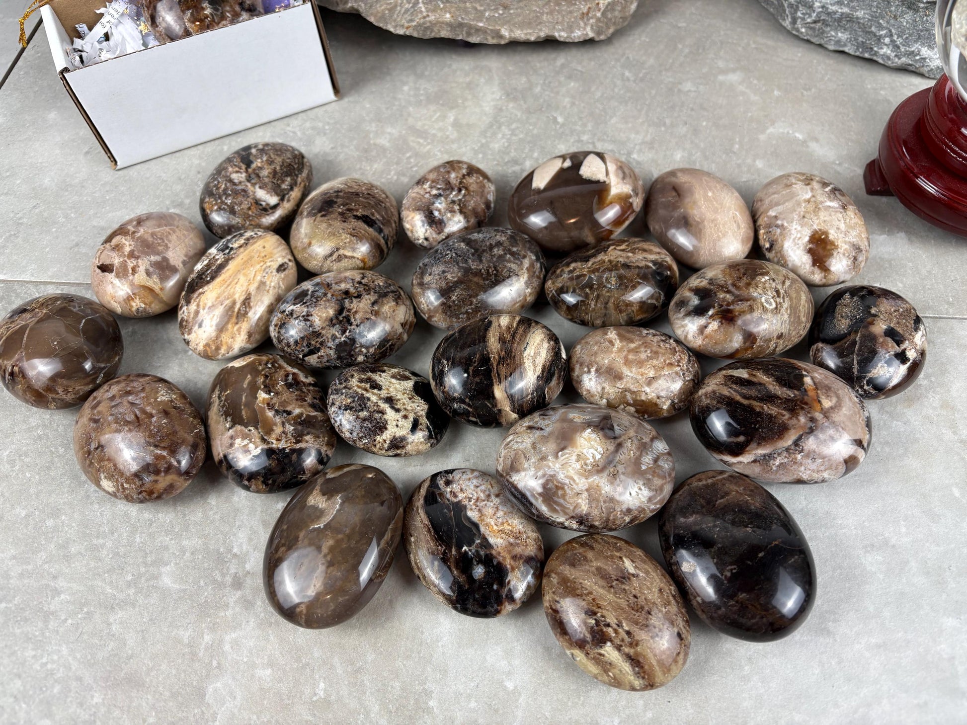 Australian Dark Opal Polished Carved Crystal for Anxiety Relief Home Decor Worry Pocket Stress Anxiety Palm Stone Distraction Gift Birthday
