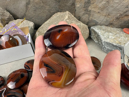 California Red Sardonyx Palm Stone Polished Worry Stone Home Decor Home Decor Anxiety Pocket Home Decor Worry Pocket Stress Anxiety Palm