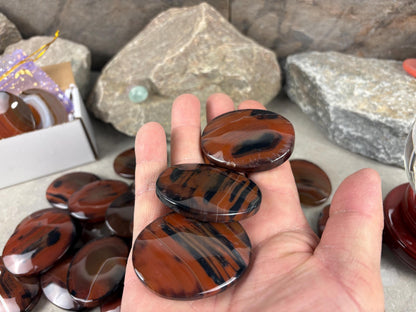 California Red Sardonyx Palm Stone Polished Worry Stone Home Decor Home Decor Anxiety Pocket Home Decor Worry Pocket Stress Anxiety Palm