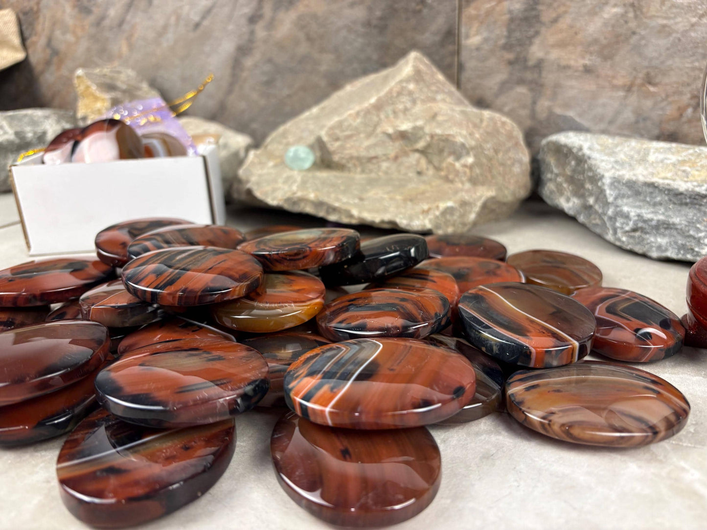 California Red Sardonyx Palm Stone Polished Worry Stone Home Decor Home Decor Anxiety Pocket Home Decor Worry Pocket Stress Anxiety Palm