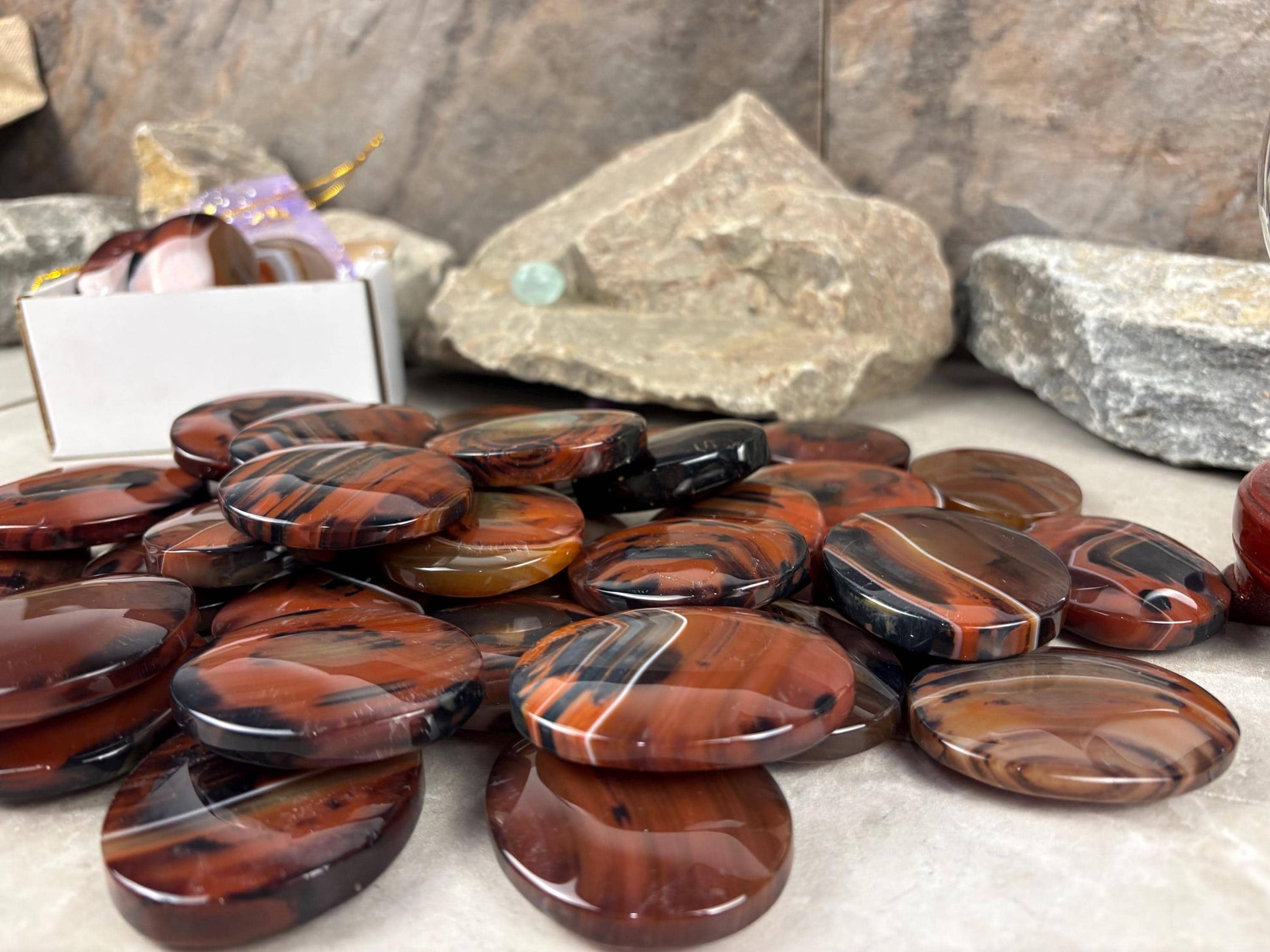 California Red Sardonyx Palm Stone Polished Worry Stone Home Decor Home Decor Anxiety Pocket Home Decor Worry Pocket Stress Anxiety Palm