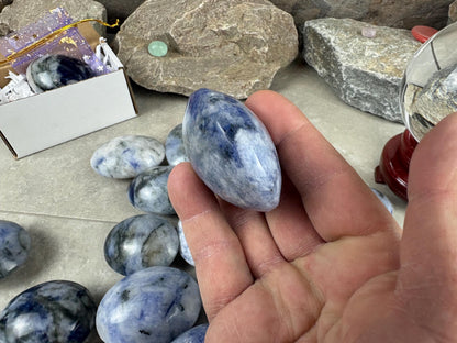 Unusual Canada Ontario Sodalite and Quartz Blend Polished Worry Stone Home Decor Worry Pocket Stress Anxiety Palm Birthday Christmas Gift