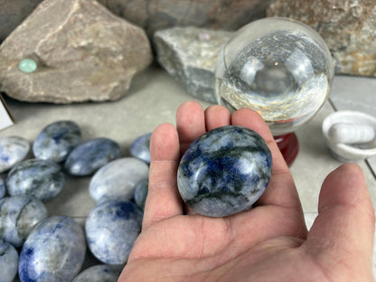 Unusual Canada Ontario Sodalite and Quartz Blend Polished Worry Stone Home Decor Worry Pocket Stress Anxiety Palm Birthday Christmas Gift