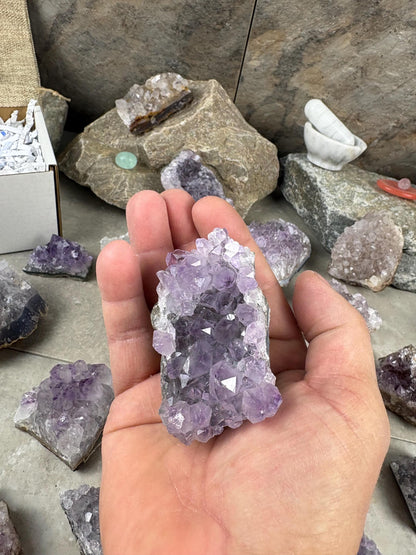 Brazil Amethyst Geode Frag Bedside Cluster Natural Crystal Worry Anxiety Distraction Stone Home Decor Worry Pocket Stress Anxiety Altar