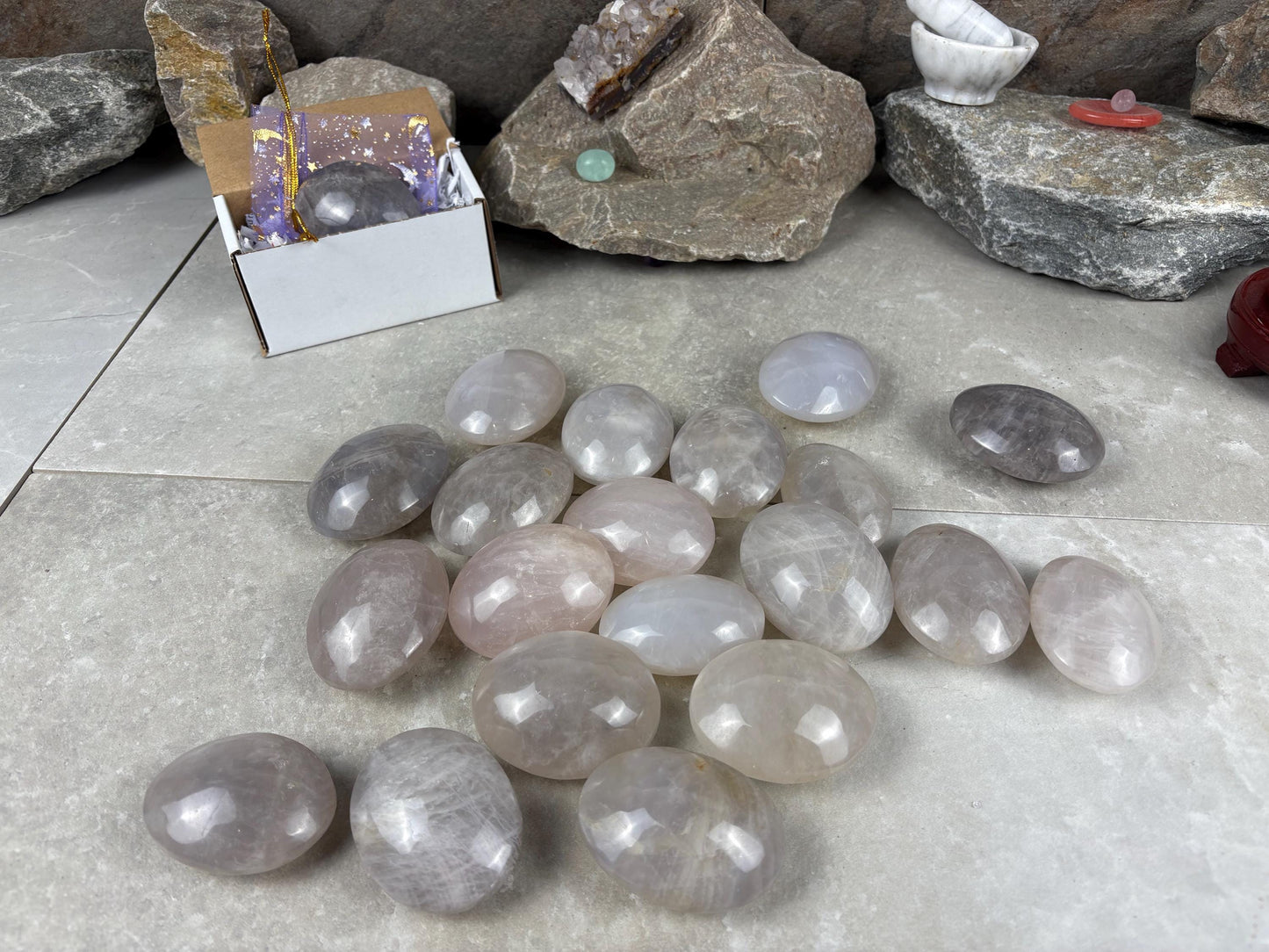 Arizona Large Blue Quartz Palms Worry Stone Home Decor Worry Pocket Stress Anxiety Palm Gift Birthday Crystal Meditation Christmas Birthday