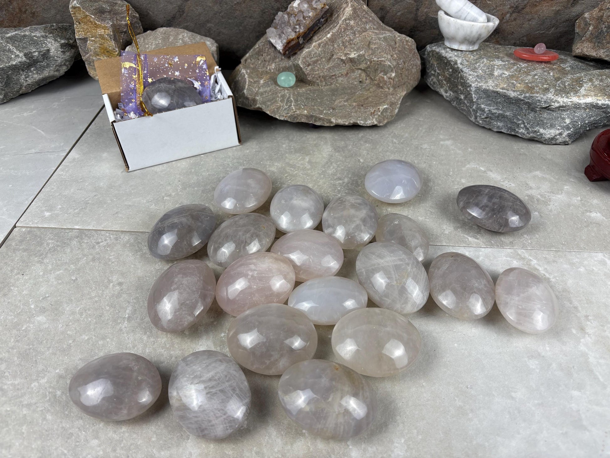 Arizona Large Blue Quartz Palms Worry Stone Home Decor Worry Pocket Stress Anxiety Palm Gift Birthday Crystal Meditation Christmas Birthday