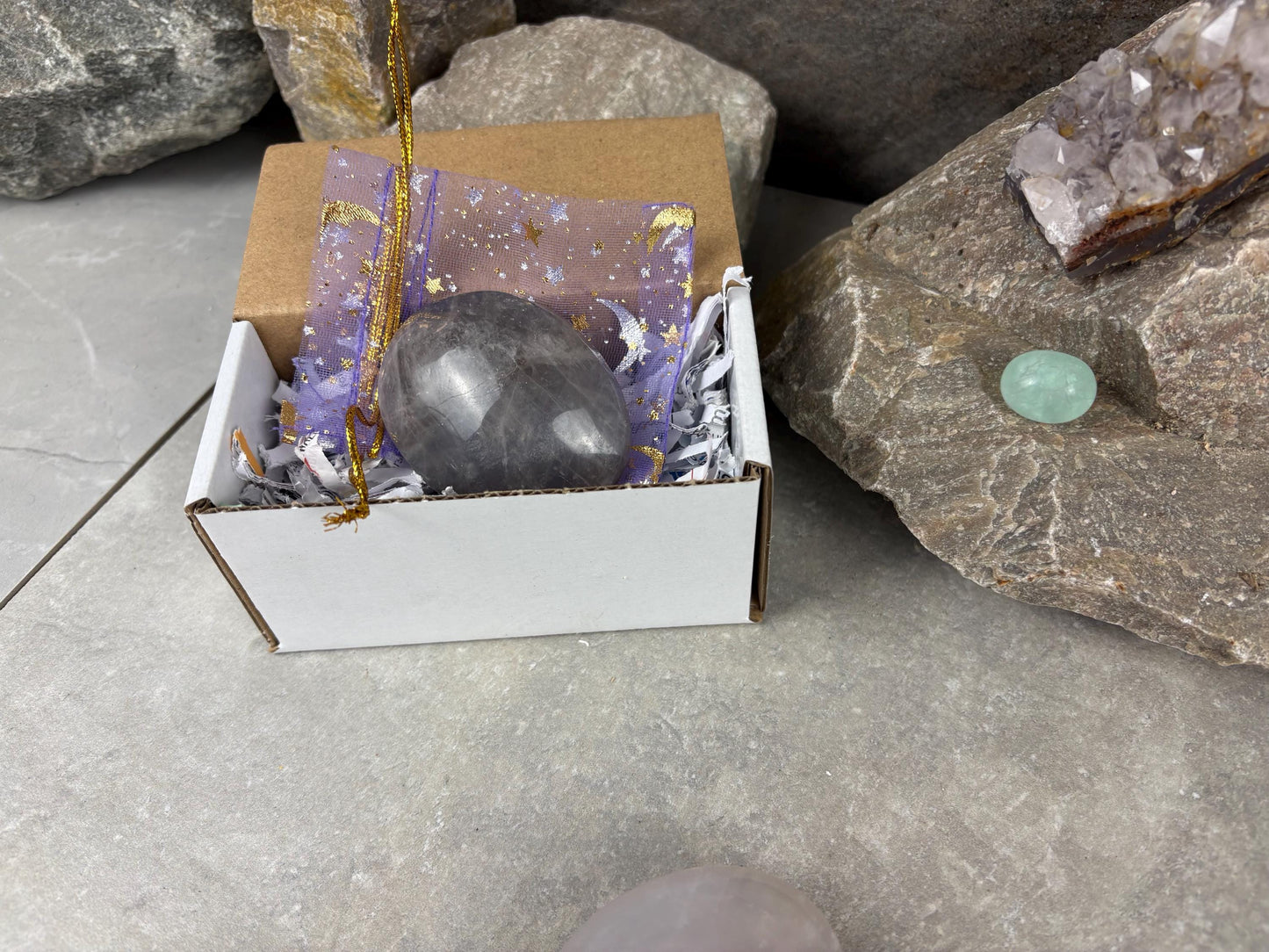 Arizona Large Blue Quartz Palms Worry Stone Home Decor Worry Pocket Stress Anxiety Palm Gift Birthday Crystal Meditation Christmas Birthday