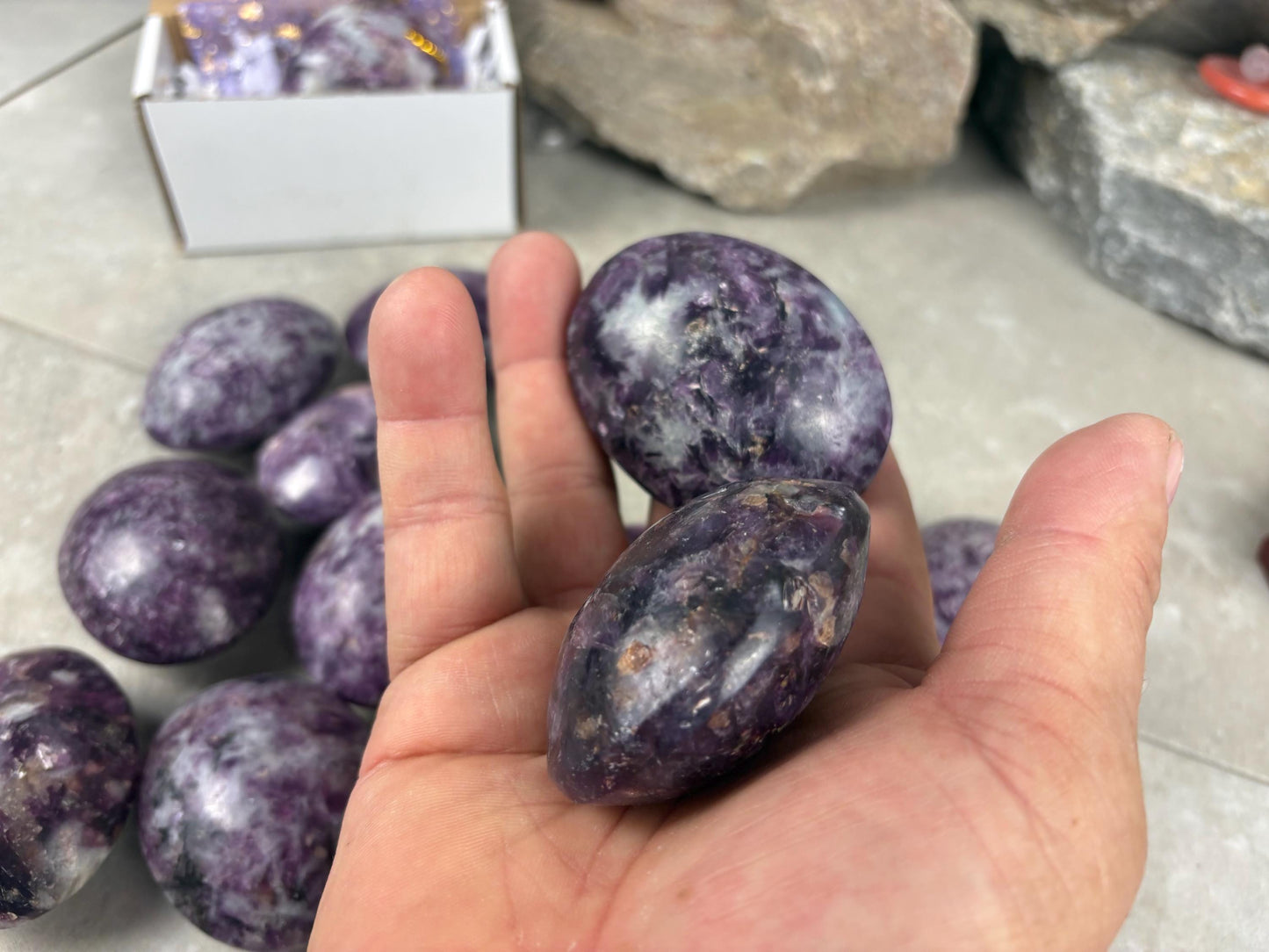 Nevada Lepidolite Natural Crystal Polished Palm Stone Home Decor Worry Pocket Stress Anxiety Gift Birthday Protection Worry Pocket