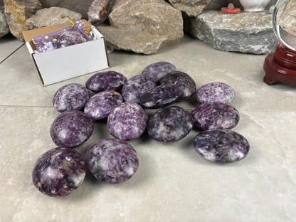 Nevada Lepidolite Natural Crystal Polished Palm Stone Home Decor Worry Pocket Stress Anxiety Gift Birthday Protection Worry Pocket