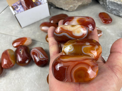 Brazilian Red Sardonyx Natural Crystal Palm Stone Worry Anxiety Distraction Pocket Stone Home Decor Worry Pocket Stress Anxiety Palm Stone