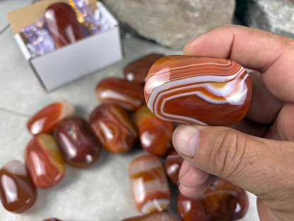 Brazilian Red Sardonyx Natural Crystal Palm Stone Worry Anxiety Distraction Pocket Stone Home Decor Worry Pocket Stress Anxiety Palm Stone
