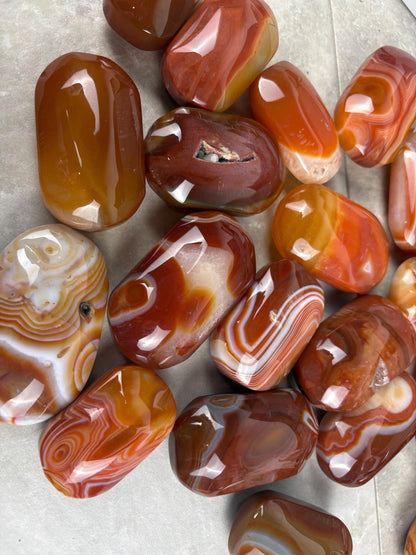 Brazilian Red Sardonyx Natural Crystal Palm Stone Worry Anxiety Distraction Pocket Stone Home Decor Worry Pocket Stress Anxiety Palm Stone