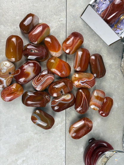 Brazilian Red Sardonyx Natural Crystal Palm Stone Worry Anxiety Distraction Pocket Stone Home Decor Worry Pocket Stress Anxiety Palm Stone