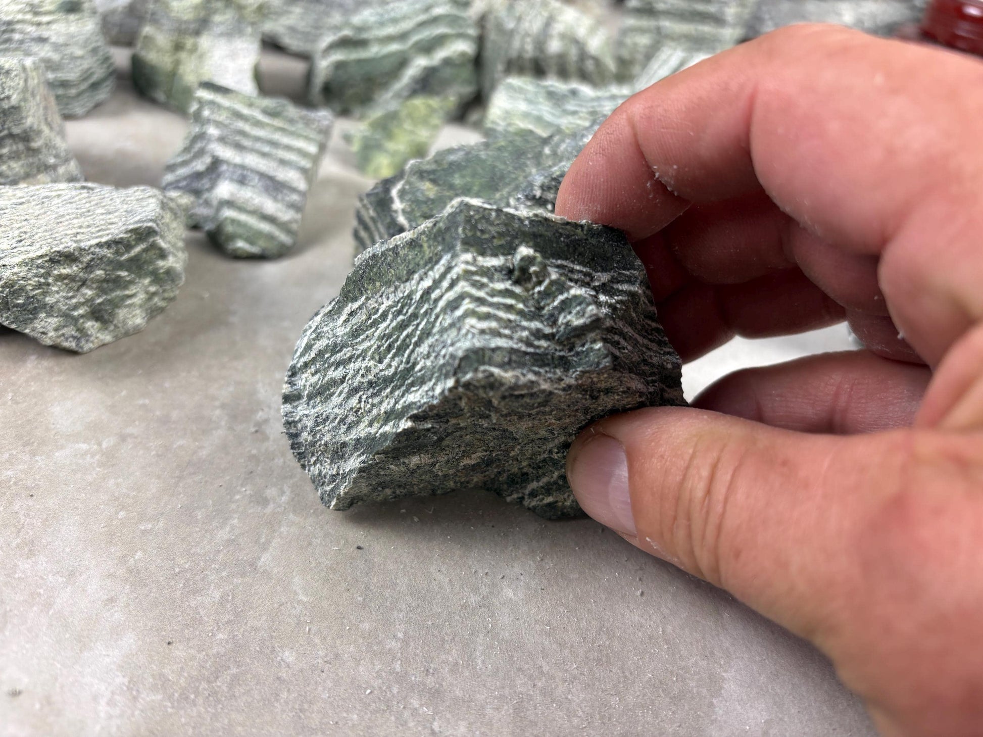 Raw Namibian Green Zebra Jasper Crystals Natural Crystal Worry Stone Home Decor Anxiety Distraction Meditation Birthday Christmas Arts Craft