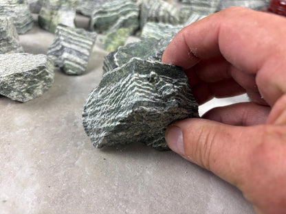 Raw Namibian Green Zebra Jasper Crystals Natural Crystal Worry Stone Home Decor Anxiety Distraction Meditation Birthday Christmas Arts Craft