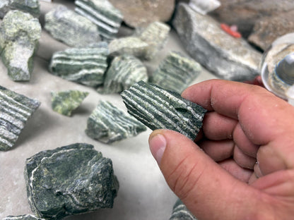 Raw Namibian Green Zebra Jasper Crystals Natural Crystal Worry Stone Home Decor Anxiety Distraction Meditation Birthday Christmas Arts Craft