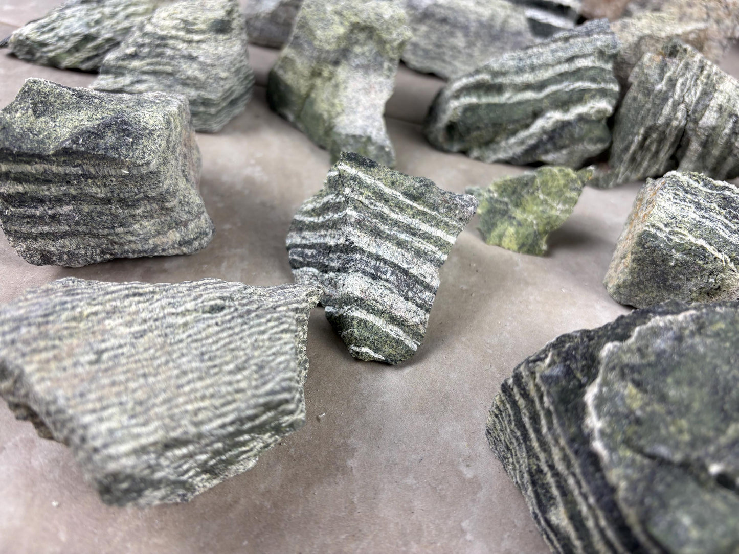 Raw Namibian Green Zebra Jasper Crystals Natural Crystal Worry Stone Home Decor Anxiety Distraction Meditation Birthday Christmas Arts Craft