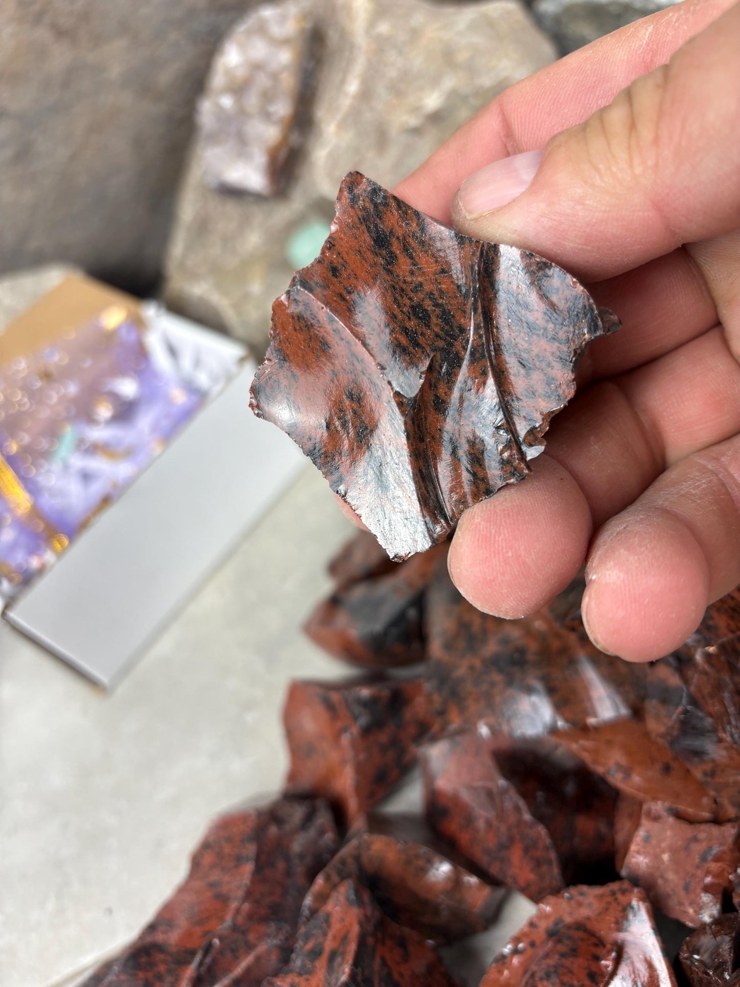 Valley of Mexico Raw Mahogany Obsidian Natural Untreated Crystal Arts Crafts Home Decor Meditation Anxiety Stress Gift Christmas Birthday