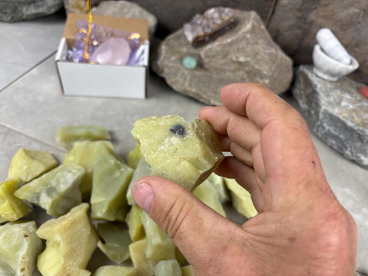 Hpakant Region Raw Lemon Jade Natural Untreated Crystal Arts Crafts Home Decor Meditation Anxiety Stress Gift Birthday Arts Crafts