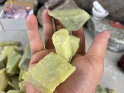 Hpakant Region Raw Lemon Jade Natural Untreated Crystal Arts Crafts Home Decor Meditation Anxiety Stress Gift Birthday Arts Crafts