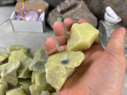 Hpakant Region Raw Lemon Jade Natural Untreated Crystal Arts Crafts Home Decor Meditation Anxiety Stress Gift Birthday Arts Crafts