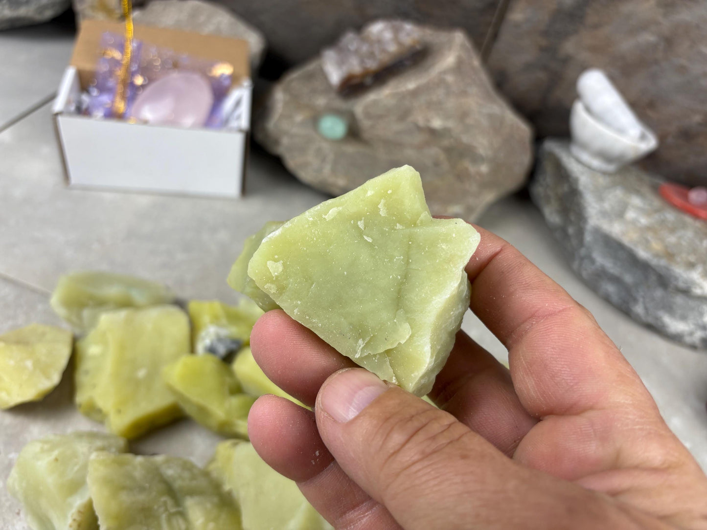 Hpakant Region Raw Lemon Jade Natural Untreated Crystal Arts Crafts Home Decor Meditation Anxiety Stress Gift Birthday Arts Crafts