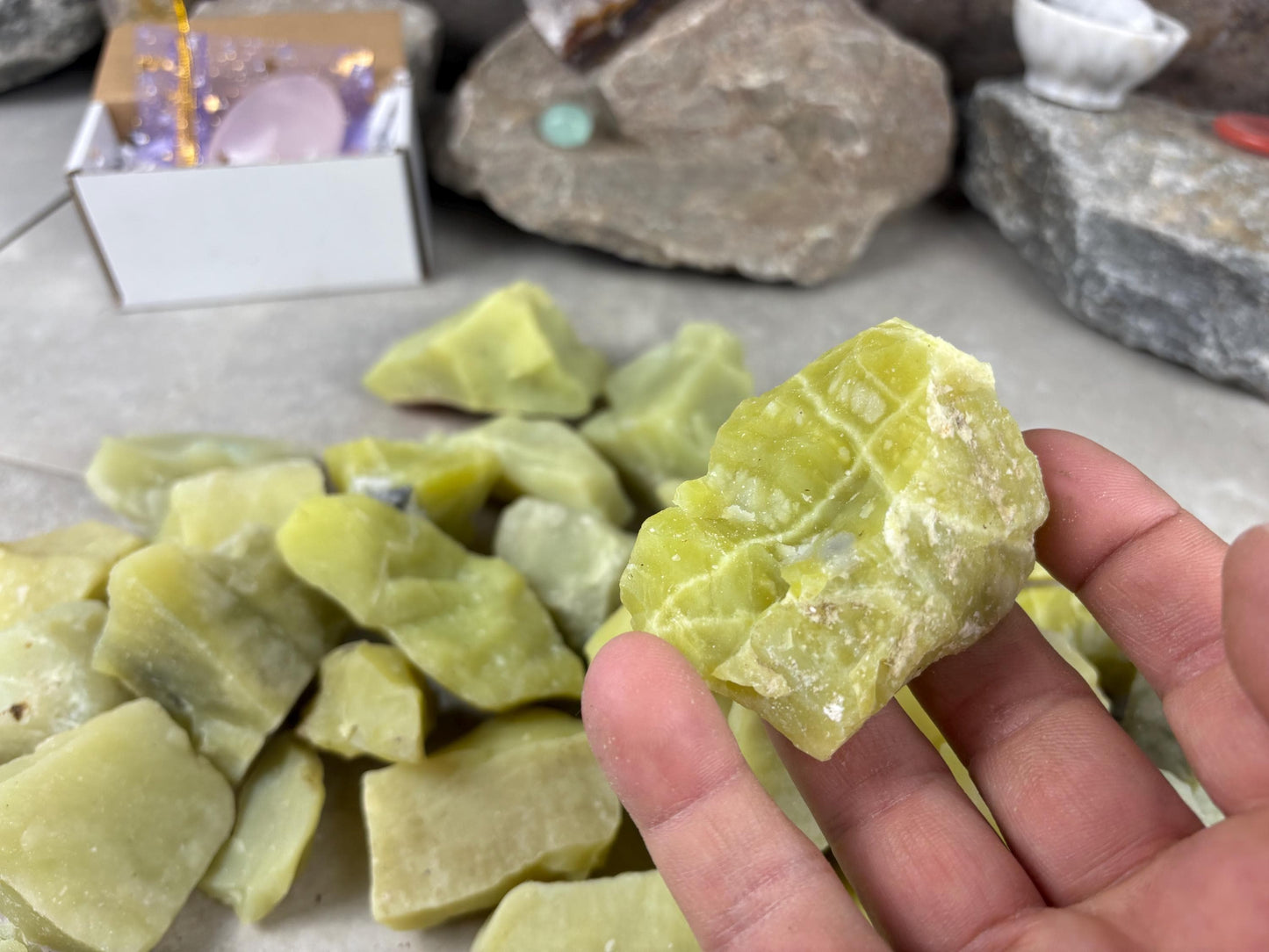 Hpakant Region Raw Lemon Jade Natural Untreated Crystal Arts Crafts Home Decor Meditation Anxiety Stress Gift Birthday Arts Crafts