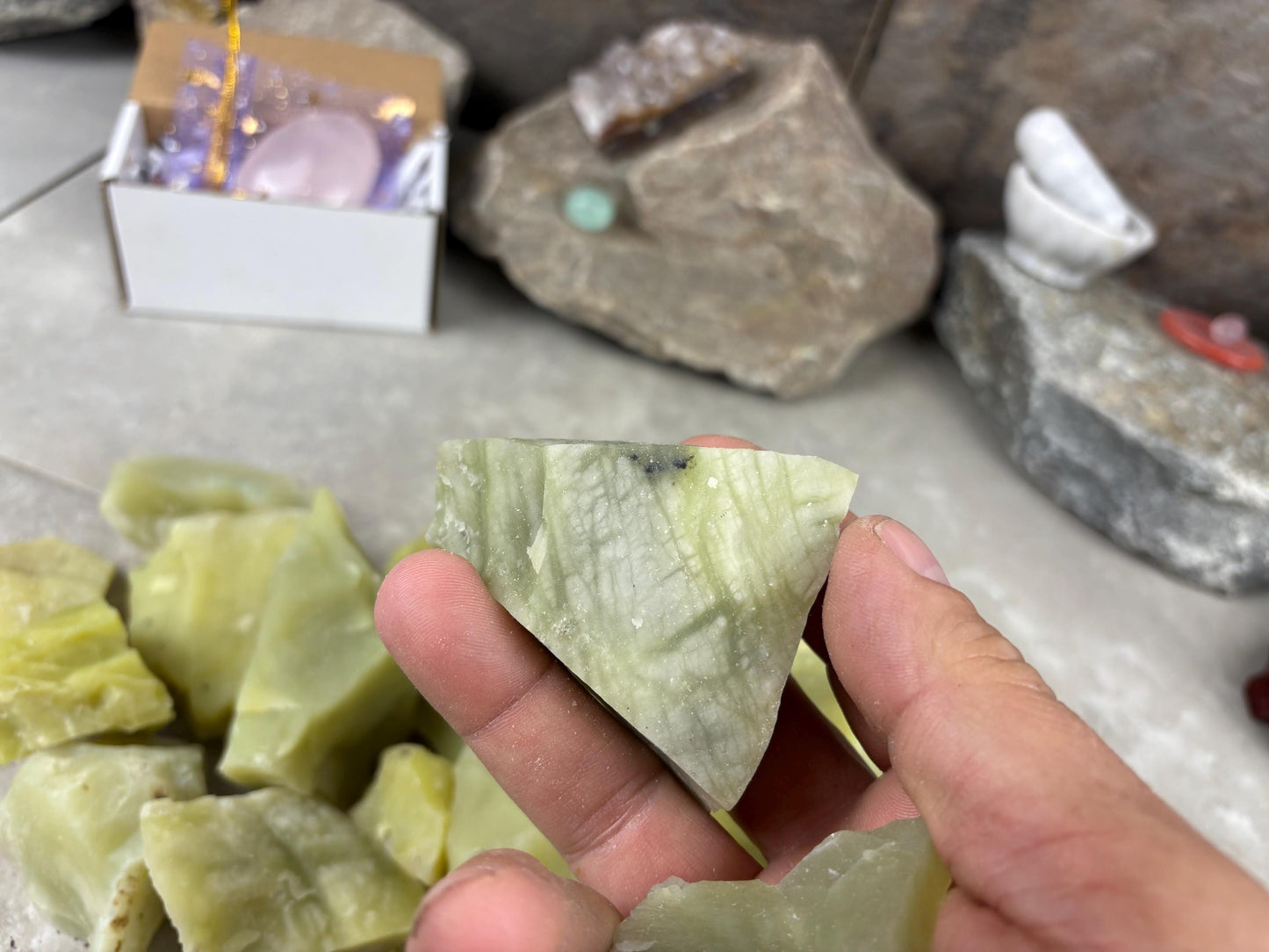 Hpakant Region Raw Lemon Jade Natural Untreated Crystal Arts Crafts Home Decor Meditation Anxiety Stress Gift Birthday Arts Crafts